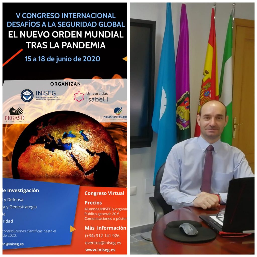 El delegado de POLITEIA en Andalucía, Miguel Leopoldo, presenta una comunicación sobre radicalización en el V Congreso Internacional Desafíos a la Seguridad Global, el Nuevo Orden Mundial