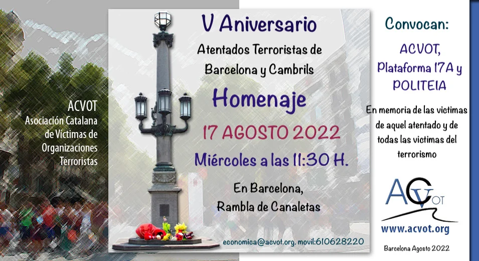 El 17-A, homenaje a las víctimas de los atentados de Las Ramblas y Cambrils