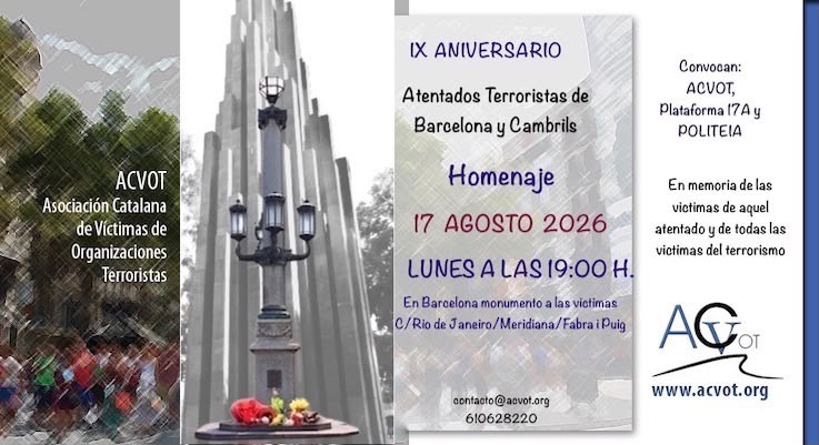 IX aniversario de los atentados terroristas islámicos de Barcelona y Cambrils